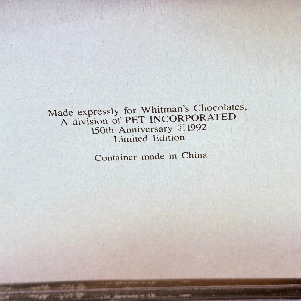 Whitman's Sampler 150th Anniversary Limited Edition‎ Tin 1992 Floral Vintage